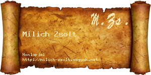 Milich Zsolt névjegykártya